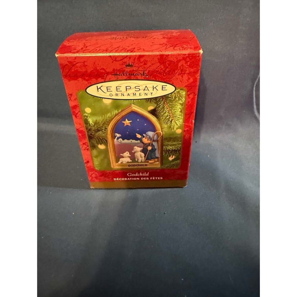2000 VINTAGE RARE Hallmark Keepsake Ornament Godchild Shepherd Star